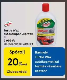 Tesco Turtle Wax autósampon Zip wax ajánlat