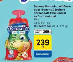 Tesco Danone Danonino élőflórás eper-banánízű joghurt ajánlat
