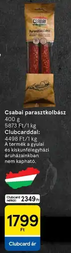 Tesco Csabai parasztkolbász ajánlat