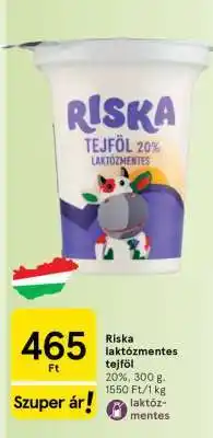 Tesco Riska Laktózmentes Tejföl ajánlat
