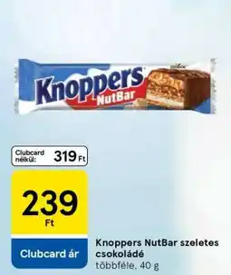 Tesco Knoppers NutBar szeletes csokoládé ajánlat