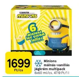 Tesco Minions málnás-vaníliás jégkrém multipack ajánlat