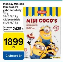 Tesco Monday Minions Mini Coco's gabonapehely ajánlat