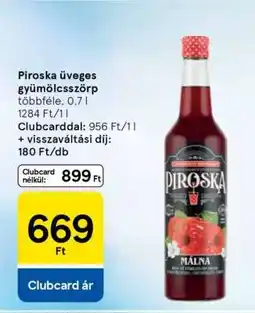 Tesco Piroska üveges gyümölcsszörp ajánlat
