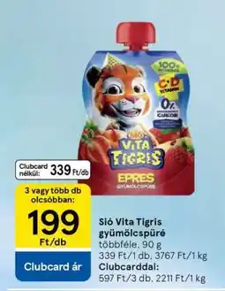 Tesco SIÓ Vita Tigris Gyümölcspüré ajánlat