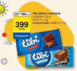 Tesco TIBI Táblás csokoládé ajánlat