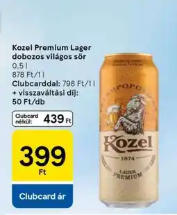 Tesco Kozel Premium Lager dobozos világos sör ajánlat