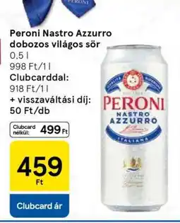 Tesco Peroni Nastro Azzurro dobozos világos sör ajánlat