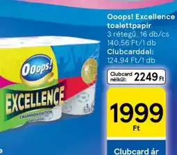 Tesco Ooops! Excellence Toalettpapír ajánlat