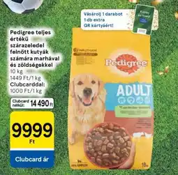 Tesco Pedigree teljes értékű szárazeledel felnőtt kutyák számára marhával és zöldségekkel ajánlat