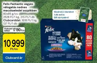 Felix Fantastic vegyes válogatás nedves macskaeledel aszpikban