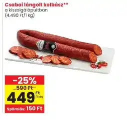 Spar Csabai lángolt kolbász ajánlat