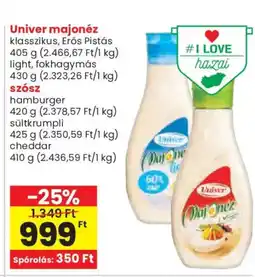 Spar Univer majonéz és szósz ajánlat