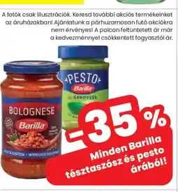 Spar Barilla tésztaszósz és pesto ajánlat