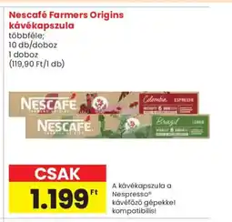 Spar Nescafe Farmers Origins kávékapszula ajánlat