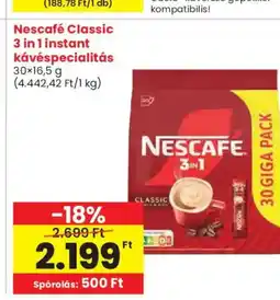 Spar Nescafe Classic 3 in 1 instant kávéspecialitás ajánlat