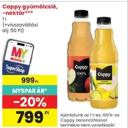 Spar Cappy gyümölcslé, -nektár ajánlat