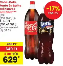 Spar Coca-Cola, Fanta és Sprite szénsavas üdítőital ajánlat