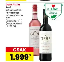 Spar Gere Attila Rosé, Portugieser ajánlat