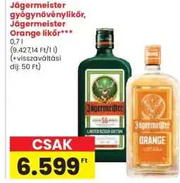 Spar Jägermeister gyógynövénylikőr, Jägermeister Orange likőr ajánlat