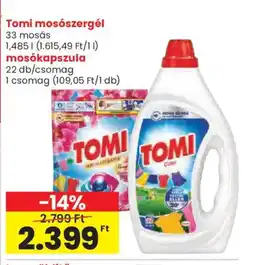 Spar Tomi mosószergél és mosókapszula ajánlat