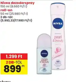 Spar Nivea Pearl & Beauty dezodorspray és roll-on ajánlat