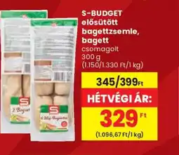 Spar S-Budget elősütött bagettzsemle, bagett ajánlat