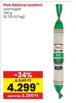 Interspar PICK Rákóczi szalámi ajánlat