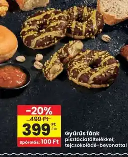 Interspar Gyűrűs fánk pisztáciatöltelékkel tejcsokoládé-bevonattal ajánlat