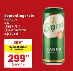 Interspar Soproni lager sör ajánlat