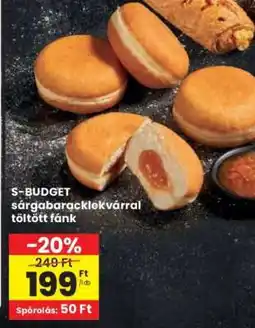 Interspar S-BUDGET sárgabaracklekvárral töltött fánk ajánlat