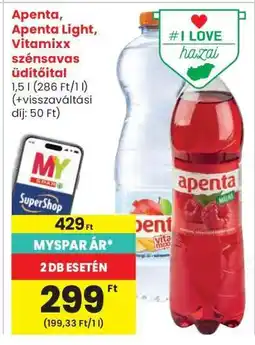 Interspar Apenta, Apenta Light, Vitamixx szénsavas üdítőital ajánlat