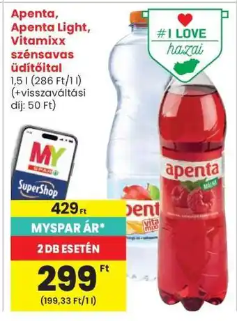 Interspar Apenta, Apenta Light, Vitamixx szénsavas üdítőital ajánlat