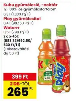 Spar Kubu gyümölcslé, -nektár ajánlat