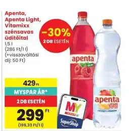 Spar Apenta, Apenta Light, Vitamixx szénsavas üdítőital ajánlat