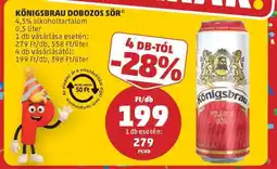 PENNY Königsbrau Dobozos Sör ajánlat