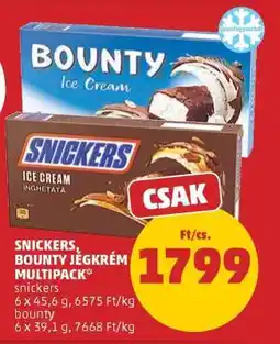 PENNY SNICKERS, BOUNTY JÉGKRÉM MULTIPACK ajánlat