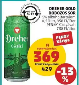 PENNY Dreher Gold Dobozos Sör ajánlat