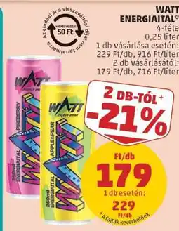 PENNY Watt energiaital ajánlat
