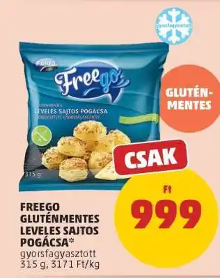 PENNY FREEGO GLUTÉNMENTES LEVELES SAJTOS POGÁCSA ajánlat