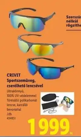 CRIVIT Sportszemüveg, cserélhető lencsével