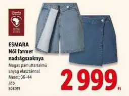 Lidl ESMARA Női farmer nadrágszoknya ajánlat