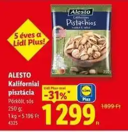 Lidl ALESTO Kaliforniai pisztácia ajánlat