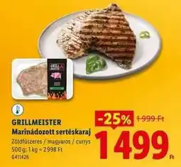 Lidl Grillmeister Marinádozott sertéskaraj ajánlat