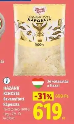 Lidl HAZÁNK KINCSEI Savanyított káposzta ajánlat