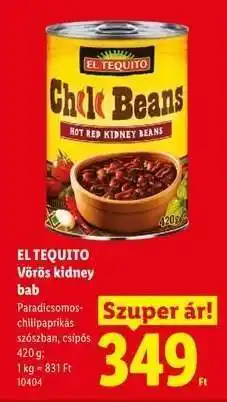 Lidl EL TEQUITO Vörös kidney bab ajánlat