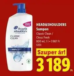 Lidl HEAD & SHOULDERS Sampon ajánlat