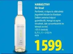 Lidl HARASZTHY Sir Irsai ajánlat