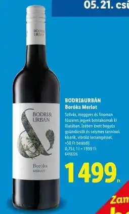 Lidl Bodri&Urbán Boróka Merlot ajánlat