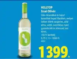 Lidl HILLTOP Irsai Olivér ajánlat